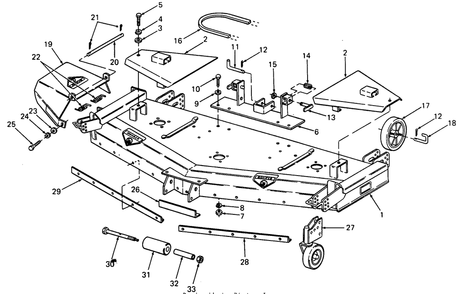Deck Assembly Diagram and Parts List for 374 190100 Cub Cadet Lawn Tractor